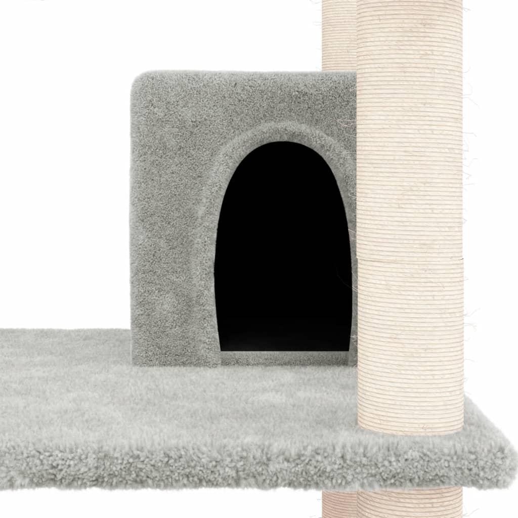 Arbre à chat avec griffoirs en sisal Gris clair 162 cm - Animalerie en ligne www.kat-shop.be
