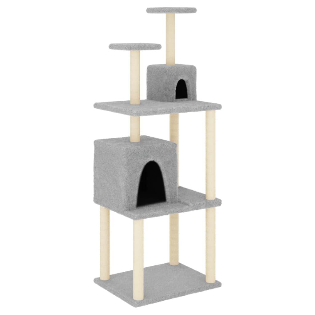 Arbre à chat avec griffoirs en sisal Gris clair 167 cm - Animalerie en ligne Kat-Shop