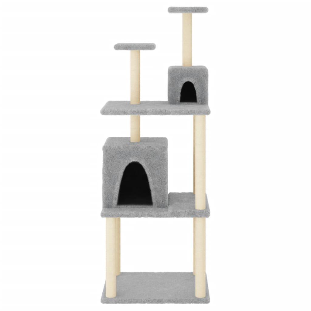 Arbre à chat avec griffoirs en sisal Gris clair 167 cm - Animalerie en ligne Kat-Shop