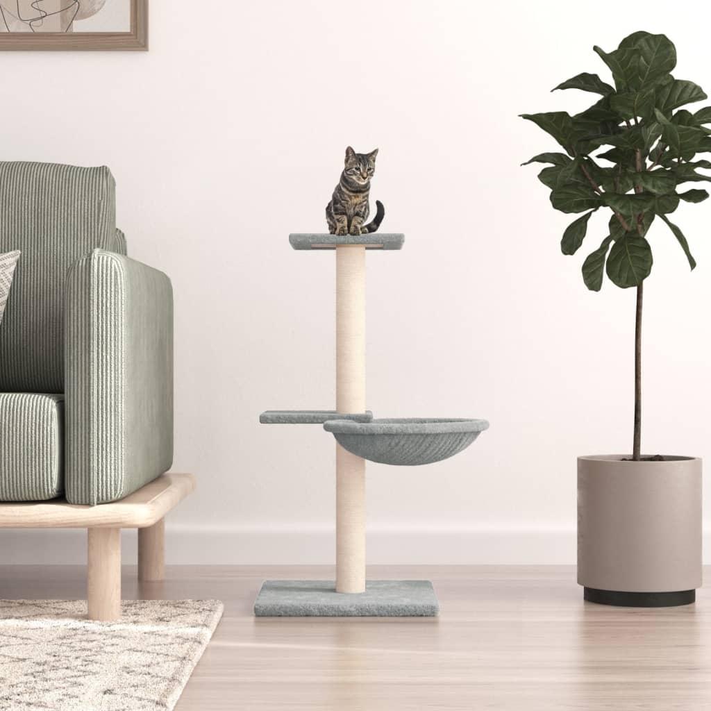 Arbre à chat avec griffoirs en sisal gris clair 72 cm - Animalerie en ligne Kat-Shop
