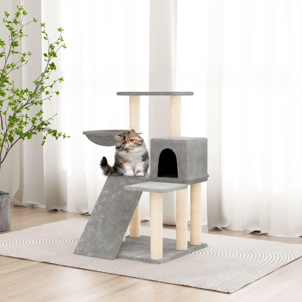 Arbre à chat avec griffoirs en sisal Gris clair 82 cm - Animalerie en ligne www.kat-shop.be