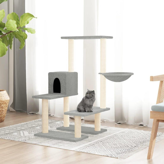 Arbre à chat avec griffoirs en sisal Gris clair 94,5 cm - Animalerie en ligne www.kat-shop.be