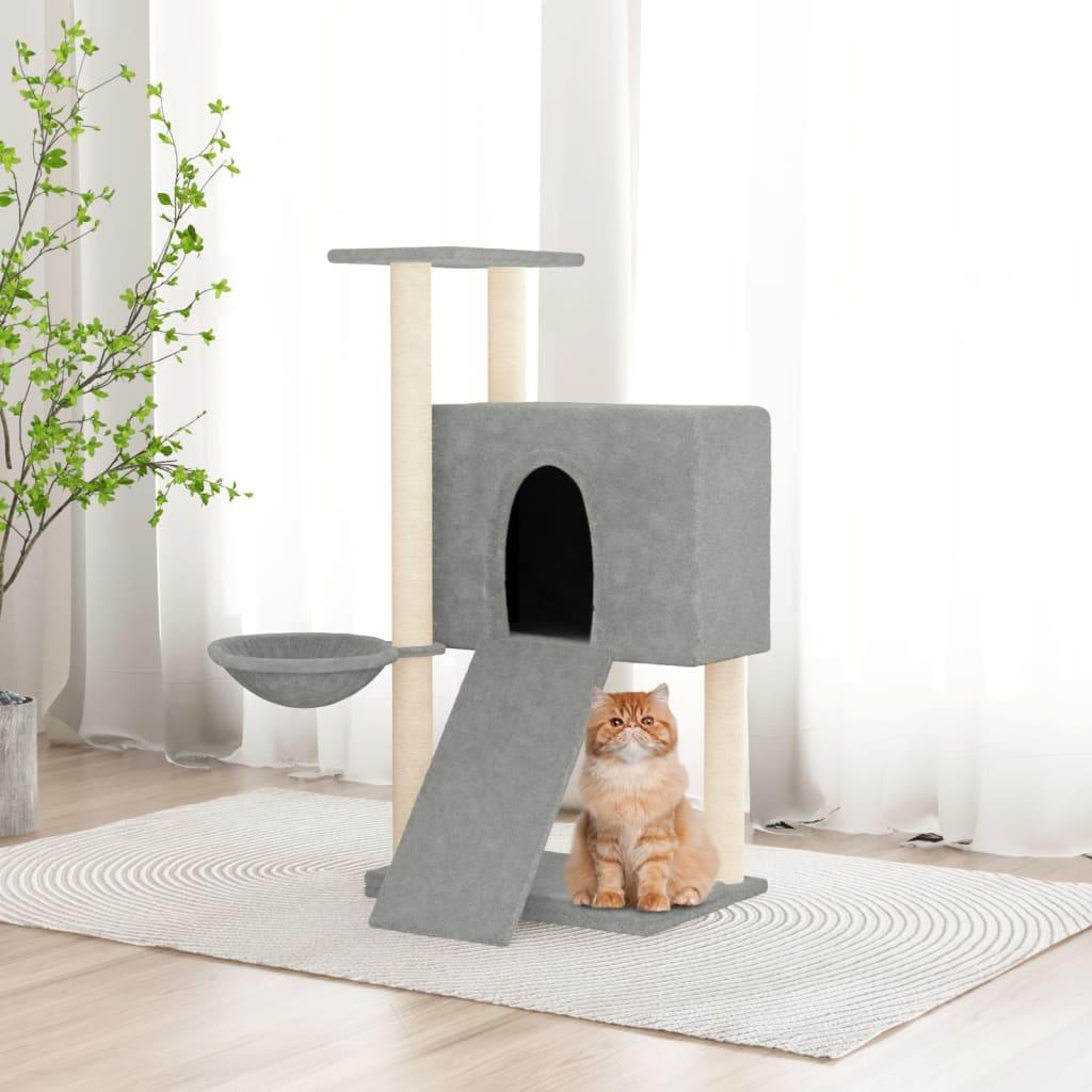 Arbre à chat avec griffoirs en sisal Gris clair 96 cm - Animalerie en ligne Kat-Shop
