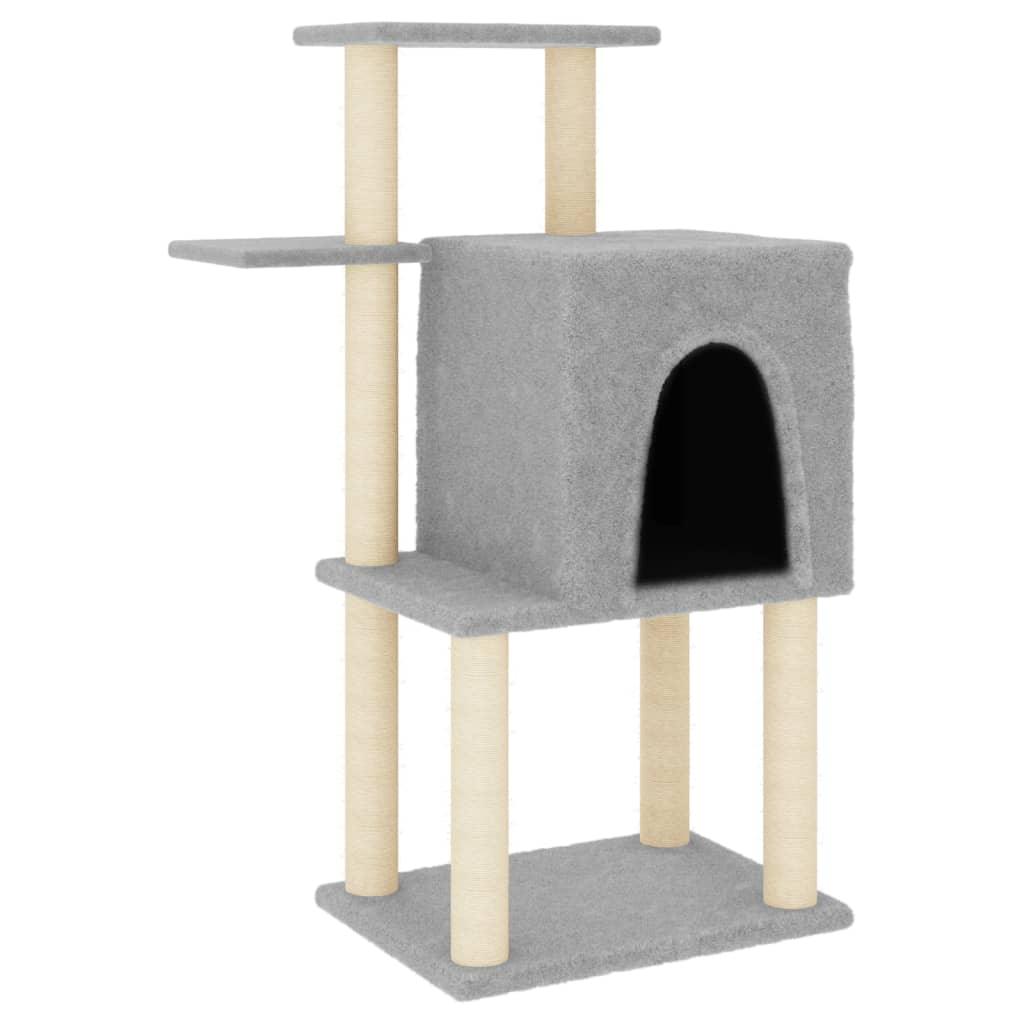 Arbre à chat avec griffoirs en sisal gris clair 97 cm - Animalerie en ligne Kat-Shop