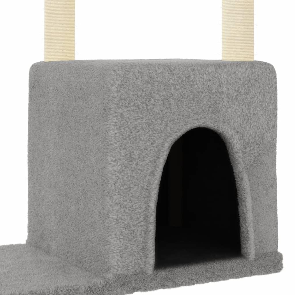 Arbre à chat avec griffoirs en sisal gris clair 97,5 cm - Animalerie en ligne Kat-Shop