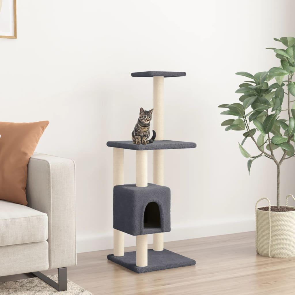 Arbre à chat avec griffoirs en sisal Gris foncé 104 cm - Animalerie en ligne Kat-Shop