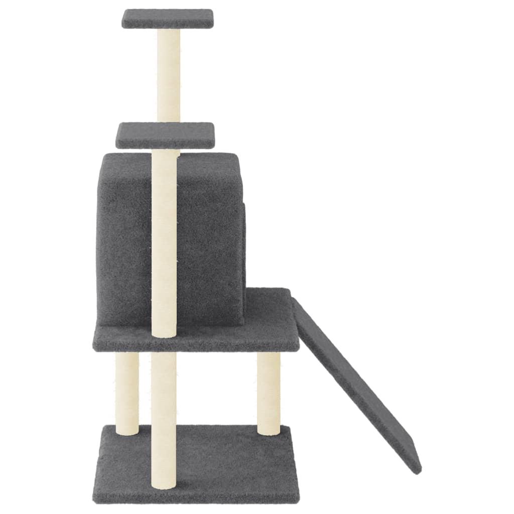 Arbre à chat avec griffoirs en sisal gris foncé 110 cm - Animalerie en ligne Kat-Shop