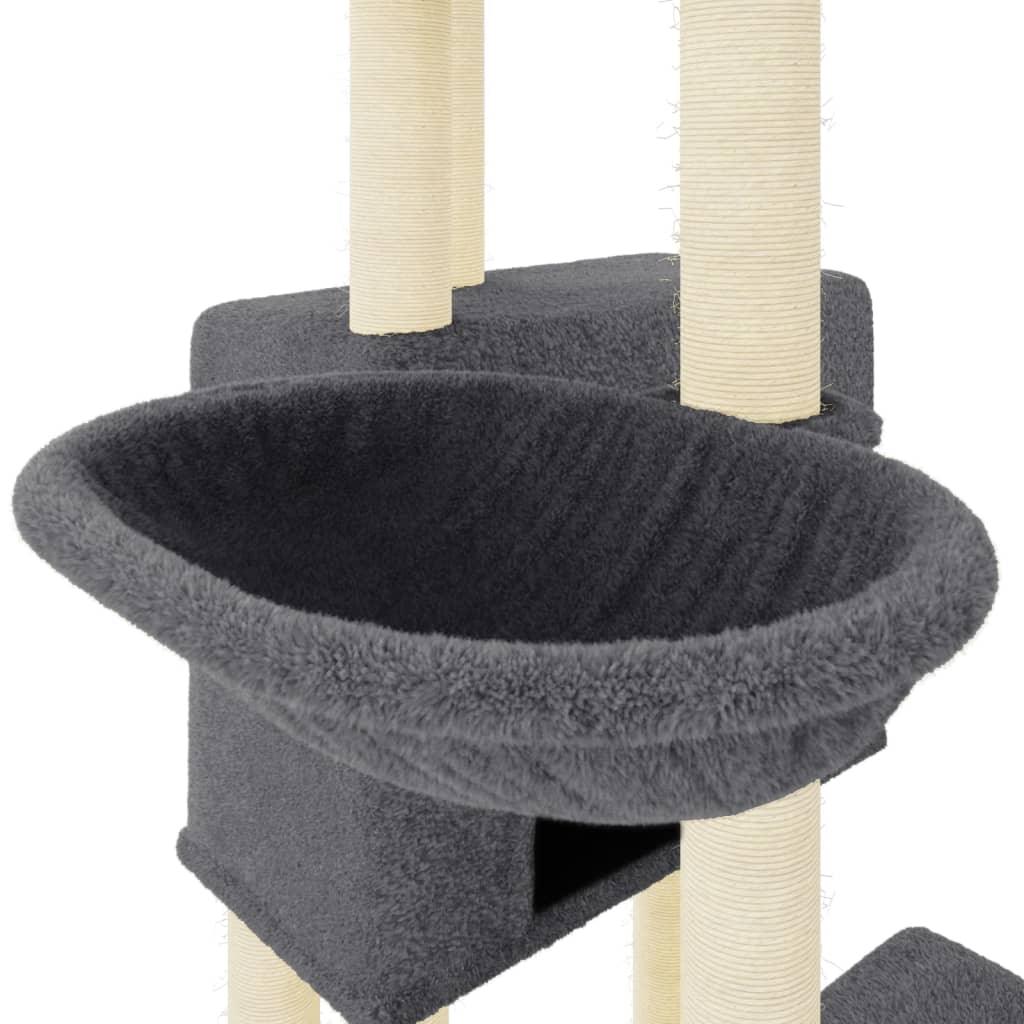Arbre à chat avec griffoirs en sisal gris foncé 122 cm - Animalerie en ligne Kat-Shop