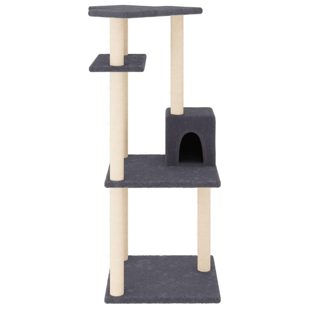 Arbre à chat avec griffoirs en sisal gris foncé 123 cm - Animalerie en ligne Kat-Shop