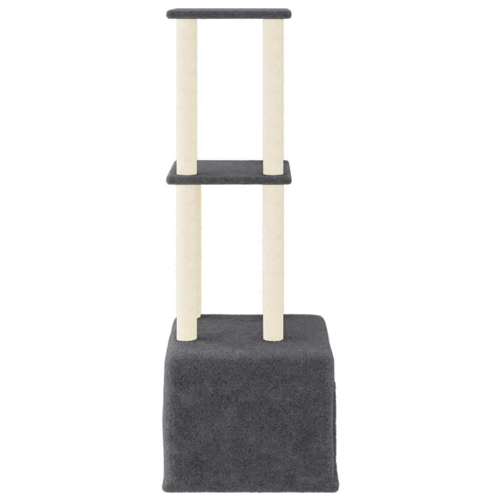 Arbre à chat avec griffoirs en sisal Gris foncé 133,5 cm - Animalerie en ligne Kat-Shop