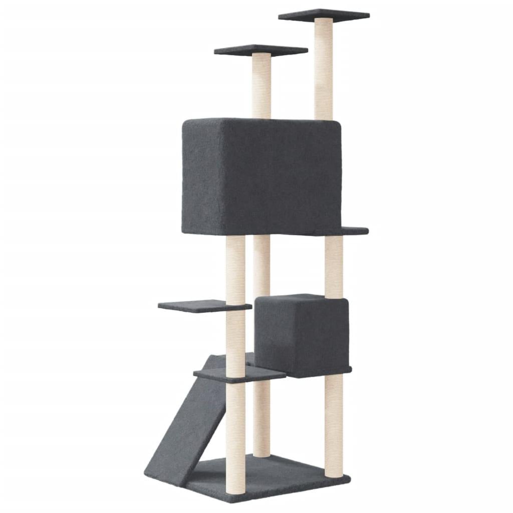 Arbre à chat avec griffoirs en sisal Gris foncé 153 cm - Animalerie en ligne www.kat-shop.be