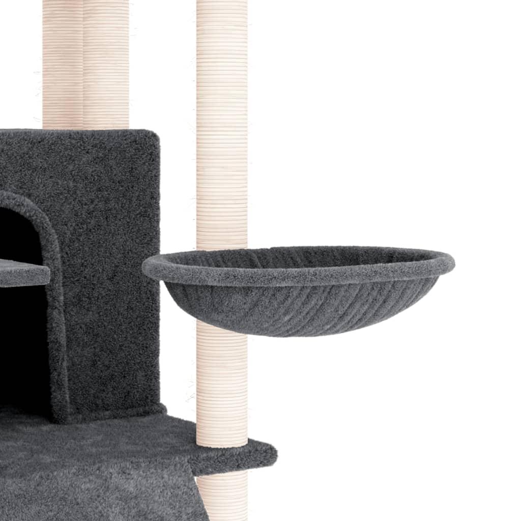 Arbre à chat avec griffoirs en sisal Gris foncé 154 cm - Animalerie en ligne www.kat-shop.be