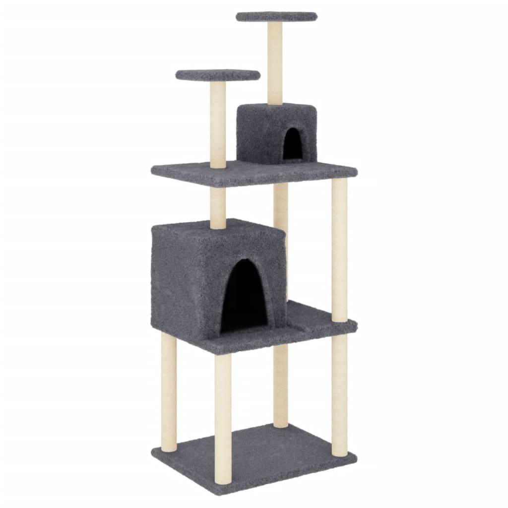 Arbre à chat avec griffoirs en sisal Gris foncé 167 cm - Animalerie en ligne Kat-Shop