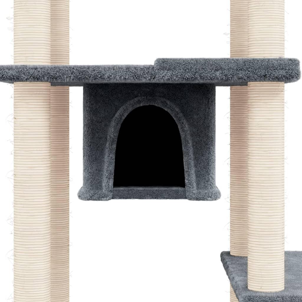 Arbre à chat avec griffoirs en sisal Gris foncé 176 cm - Animalerie en ligne www.kat-shop.be