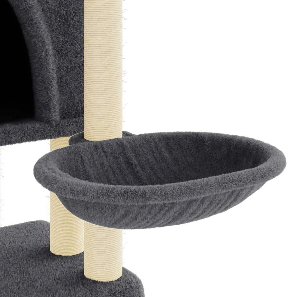 Arbre à chat avec griffoirs en sisal Gris foncé 180 cm - Animalerie en ligne Kat-Shop
