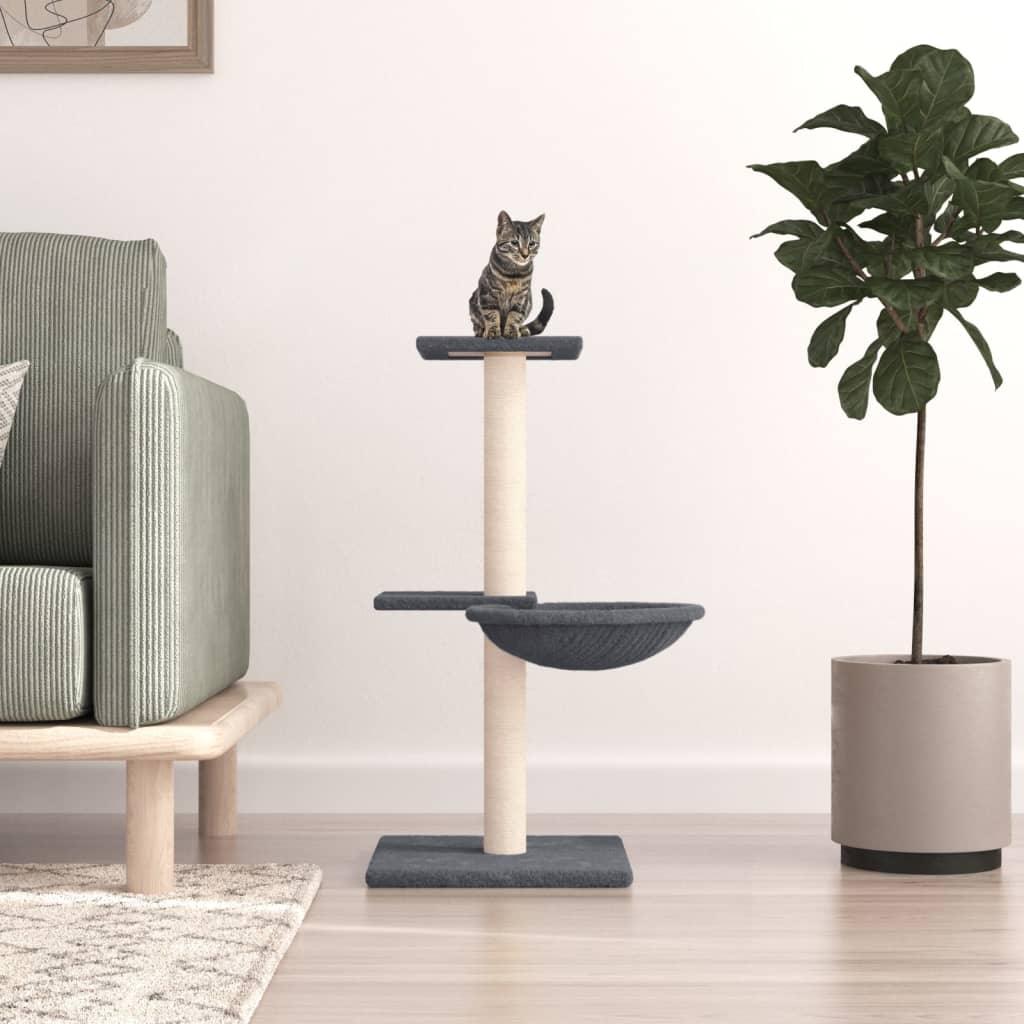 Arbre à chat avec griffoirs en sisal gris foncé 72 cm - Animalerie en ligne Kat-Shop