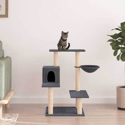 Arbre à chat avec griffoirs en sisal gris foncé 82,5 cm - Animalerie en ligne Kat-Shop