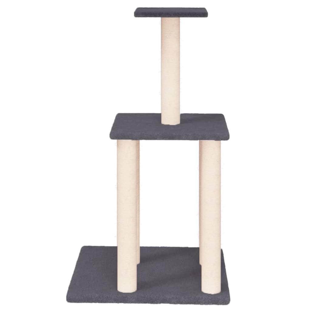 Arbre à chat avec griffoirs en sisal gris foncé 85,5 cm - Animalerie en ligne Kat-Shop