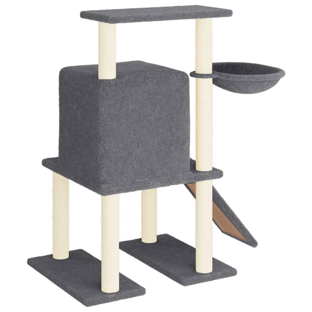 Arbre à chat avec griffoirs en sisal gris foncé 96,5 cm - Animalerie en ligne Kat-Shop