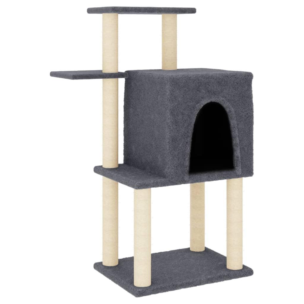 Arbre à chat avec griffoirs en sisal gris foncé 97 cm - Animalerie en ligne Kat-Shop