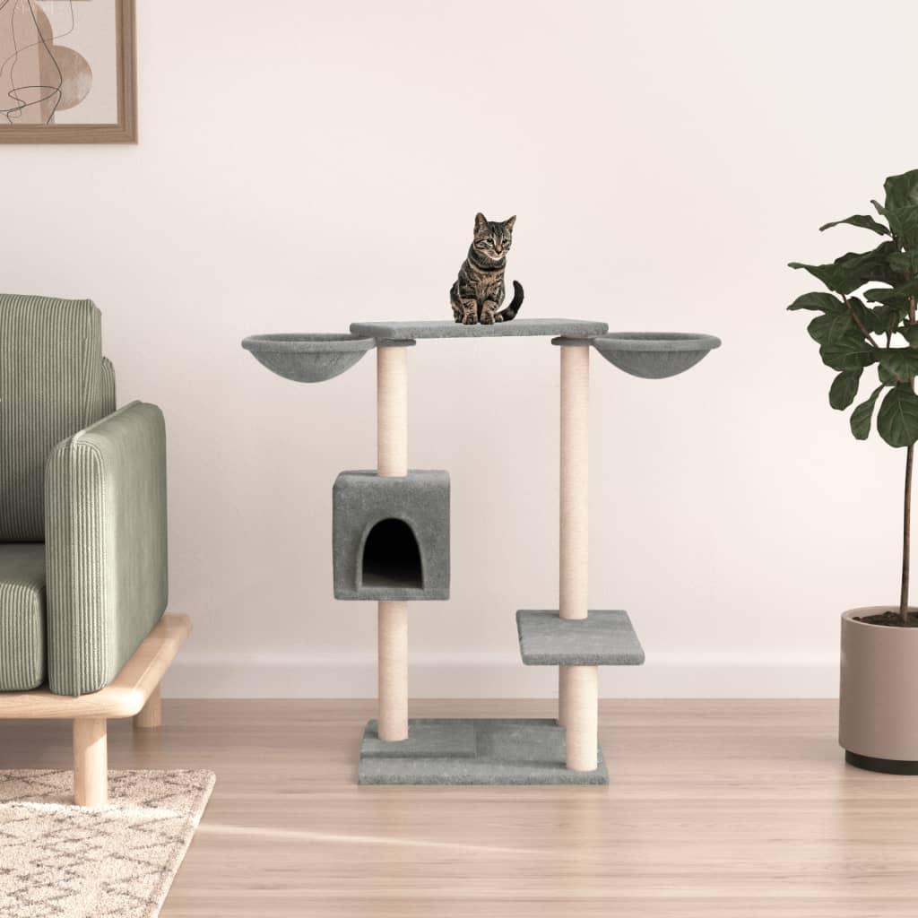 Arbre à chat avec griffoirs gris clair 82 cm - Animalerie en ligne Kat-Shop