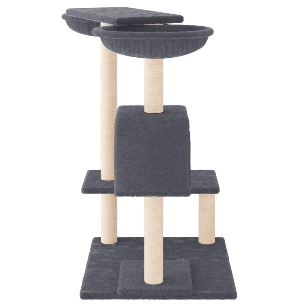 Arbre à chat avec griffoirs gris foncé 82 cm - Animalerie en ligne Kat-Shop