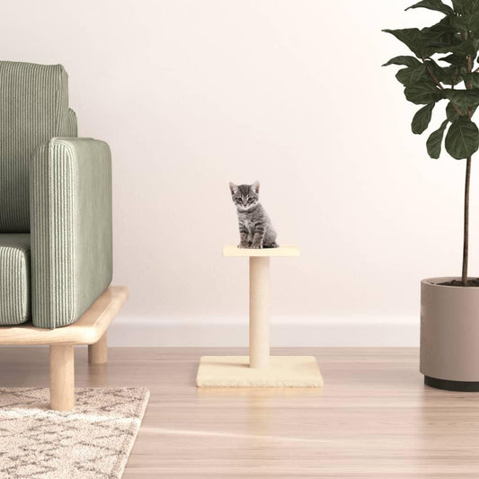 Arbre à chat avec plate-forme crème 38 cm - Animalerie en ligne Kat-Shop