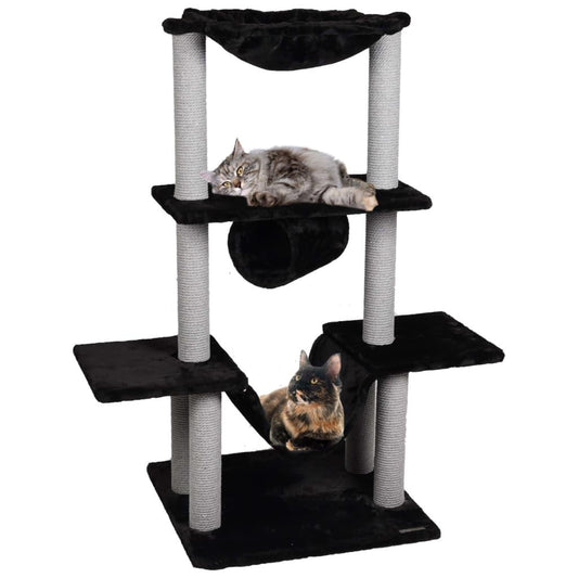 Arbre à chat Hamza Noir 60x57x122 cm - Animalerie en ligne Kat-Shop