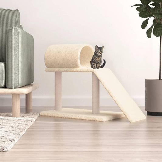 Arbres à chat avec tunnel et échelle crème 55,5 cm - Animalerie en ligne Kat-Shop