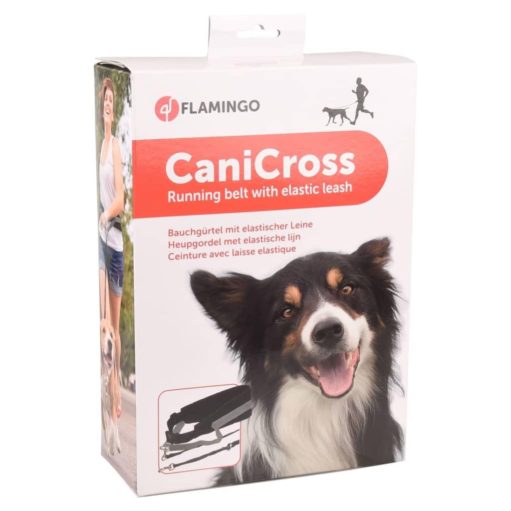 FLAMINGO Ceinture pour chien avec laisse élastique Canicross Noir - Animalerie en ligne Kat-Shop