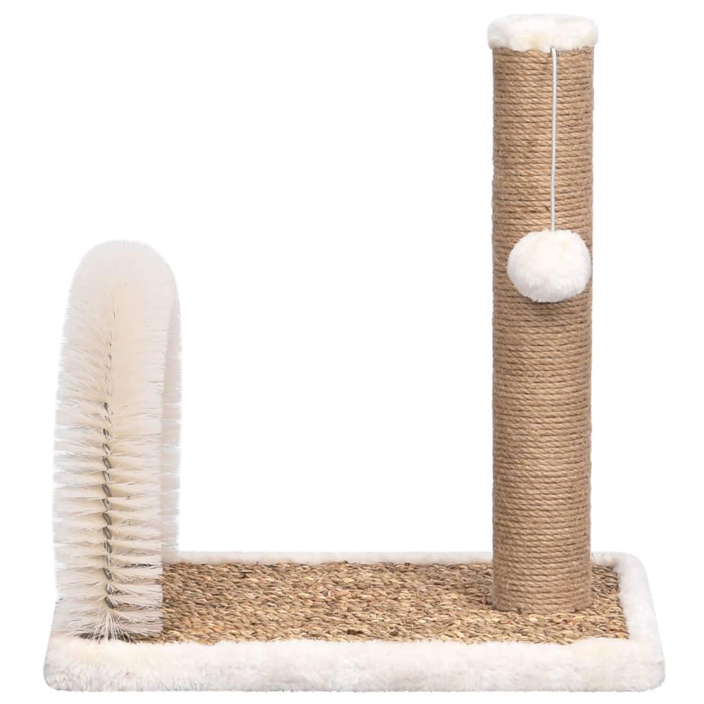 Griffoir avec brosse de toilettage en arche et balle - Animalerie en ligne Kat-Shop