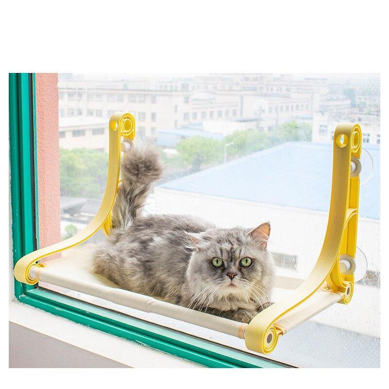 Cat bed Plush hammock sun beds Pet swing  chair with stand bear weight 22.5kg Dual-purpose sucker chat hammock Scratch resistant - www.kat-shop.be