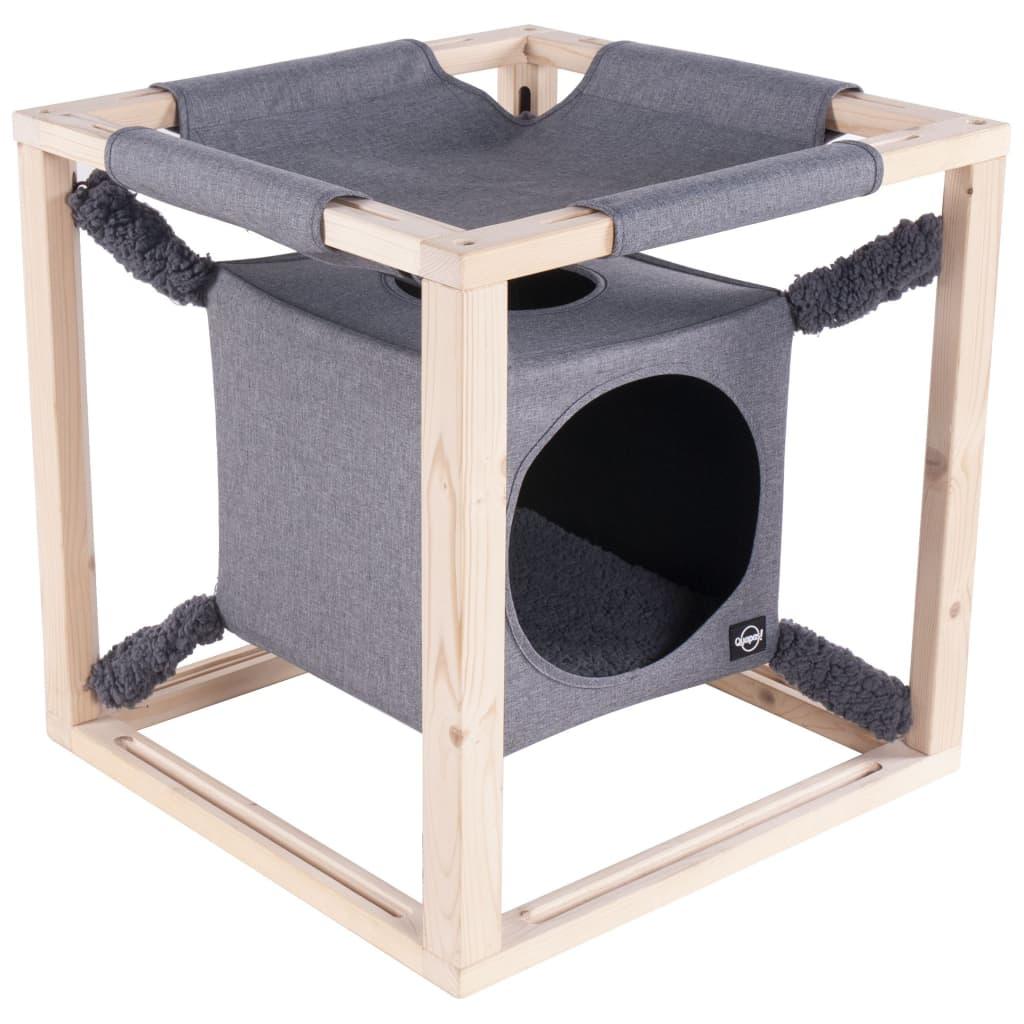 Quapas! Lit pour chats avec hamac Catcube Gris M 54x54x54 cm - Animalerie en ligne Kat-Shop