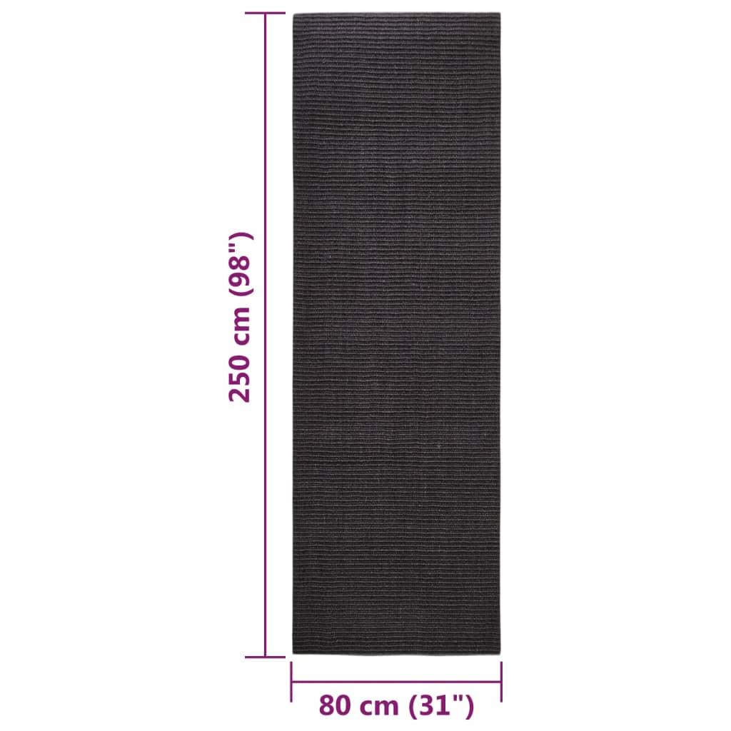 Tapis en sisal pour griffoir noir 80x250 cm - Animalerie en ligne Kat-Shop